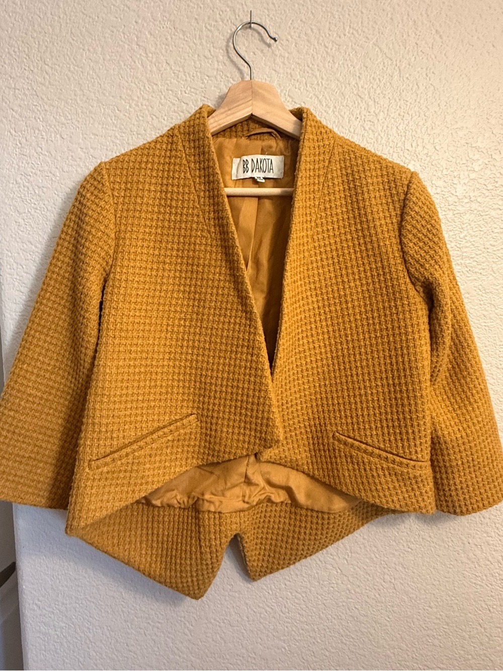 Women’s BB Dakota Suki Topaz Yellow / Mustard Cropped Waffle Open Style